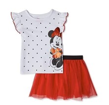 Disney Minnie Mouse Toddler Girls T-Shirt &amp; Skirt, 2-Piece Outfit Set 12... - £19.79 GBP