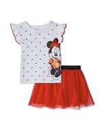 Disney Minnie Mouse Toddler Girls T-Shirt &amp; Skirt, 2-Piece Outfit Set 12... - £19.43 GBP