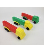 Vintage Pez Rigs Truck Pez Dispenser Lot Of 3 Red Green Yellow Made In Slovenia - $10.99