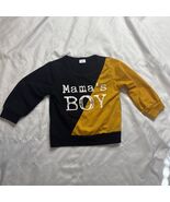 Youth Boy’s “Mama’s Boy” Long Sleeve Tee T-shirt Top 3Y Kids Yellow Black - $126.96 MXN