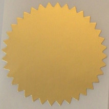 Dull Gold Foil Notary &amp; Certificate Seals, 2 Inch Burst, Roll of 100 Seals - $14.75