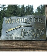 Vtg  Winchester Repeating Arms New Haven Conn Brass Embossed Belt Buckle - $442.66 MXN