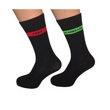 Pair of Red Port &amp; Green Starboard Nautical Stripe Cotton Rich Woven Soc... - $21.00