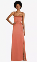 Dessy 8217.....Low Tie-Back Maxi Dress.....Terracotta copper....Size M Long - £59.91 GBP