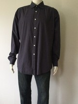 THEORY Men&#39;s Button Up Blue/Gray Stripes 100% Cotton Long Sleeve Shirt (... - £31.25 GBP