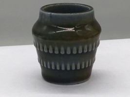 Irish Porcelain / WADE Small Vtg. Pot Vase Beaded Band Blue Green Made I... - $12.86