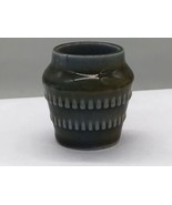 Irish Porcelain / WADE Small Vtg. Pot Vase Beaded Band Blue Green Made I... - $236.72 MXN