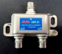 ASKA ASP-21 Coaxial Cable 2 Way Splitter 5-1002MHz - 100db RFI - £4.70 GBP