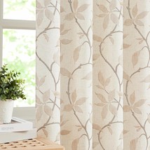 Short Leaf Semi Sheer Curtain 63 Inches With Pleat Tape For, 38&quot; Wx63 Lx2 - £26.23 GBP