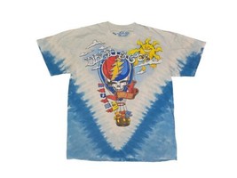 Grateful Dead Shirt Adult Med Blue Liquid Blue Acid Wash Tie Dye Deadhead 2017 - £34.04 GBP