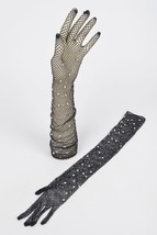   Rhinestone Mesh Long Gloves - $19.75