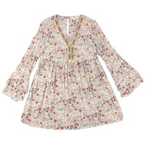 UMGEE Women&#39;s L Beaded V-Neck Floral Layered Flounce Sleeve Peasant Blouse Top - £22.69 GBP
