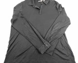 Joseph Abboud Long Sleeve Liquid Soft Black Polo Shirt Buttons Men’s XXL - $17.81