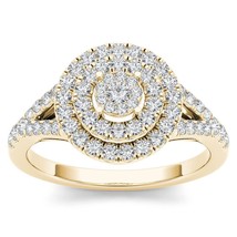 Authenticity Guarantee 
0.50 Ct 14K Yellow Gold Brilliant Diamond Halo Engage... - £501.74 GBP