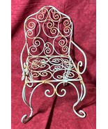 Vintage Small Shabby Painted Wrought Iron Chic Garden Chair for a Doll D... - $61.75