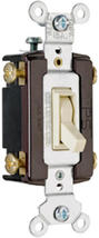 Legrand - Pass & Seymour Four Way Toggle Switch Grounding 15-Amp 120-volt, Ivory - $10.50