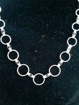 925 Sterling Silver Small Hoop Necklace 18in Free Shipping - £23.67 GBP