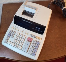 Sharp EL-1197P Adding Machine, Calculator 2 color Ribbon Printer 12 Digit works - £20.48 GBP