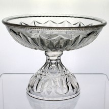 Hobbs Brockunier Triangular Prism Compote, Antique Flint Glass c1860 EAPG 7 1/4&quot; - £35.88 GBP