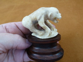 tb-mon-7 white Gorilla zombie Tagua NUT palm figurine Bali carving ape M... - £31.11 GBP