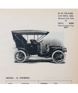 1908 H.H. Franklin MFG Model D Touring Catalog Advertisement Automobilia... - $561.45 MXN