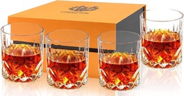 Calliva Von Old Fashioned Whiskey Glasses Crystal Set of 4 Cocktail ~NEW~ - £30.30 GBP