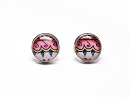  Cabochon earrings. colorful jewelry. 12 mm stud earrings. hypoallergenic - £20.03 GBP