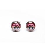  Cabochon earrings. colorful jewelry. 12 mm stud earrings. hypoallergenic - £19.55 GBP