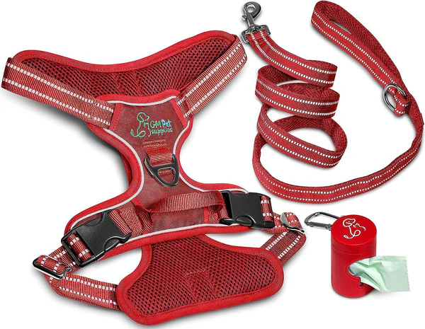 Katziela Dog Harness Walking Kit and Leash Set Red Small for Dogs Pack 1 - $19.99