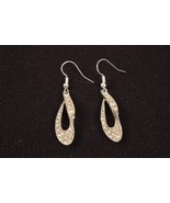 Vintage Rhinestone Dangle Earrings French Hook Wires 1 Inch Drop Silver - $8.59