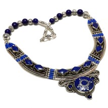 Lapis Lazuli Gemstone Bohemian Ethnic Tribal Jewelry Necklace Nepali 18&quot; SA 5134 - £11.97 GBP