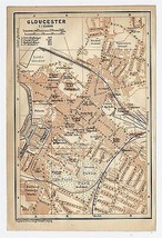 1906 ORIGINAL ANTIQUE CITY MAP OF GLOUCESTER / GLOUCESTERSHIRE / ENGLAND - $24.20