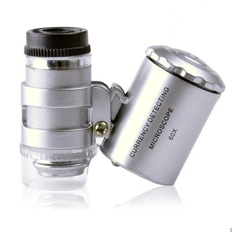 House Home Mini 60X Magnifier MicroA UV Jeweler Loupe A Detector with LED Light - £19.57 GBP