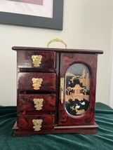Vintage Chinese Wooden Jewelry Music Box - £31.45 GBP