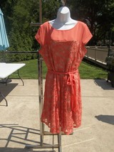 New Danny&amp;Nicole Coral Lace Dress 18 - £23.97 GBP