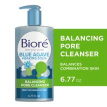 Biore Blue Agave + Baking Soda Face Wash, Facial Pore Cleanser 6.77 fl oz.. - £23.80 GBP