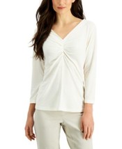 MSRP $40 Jpr Studio Ruched V-Neck Top White Size XS - £7.29 GBP