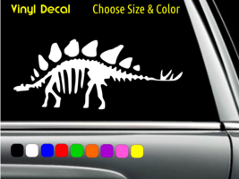 Stegosaurus Skeleton Dinosaur Decal Laptop Window Sticker CHOOSE SIZE COLOR - £2.26 GBP+