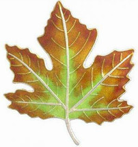 925 Sterling Silver and Enamel Leaf brooch, small pin Fall jewelry, brown, 1.5in - £28.46 GBP