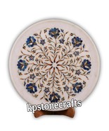 Handmade 10&quot; Marble Inlay Plate with Wooden Stand – A True Masterpiece o... - $3,998.66 MXN
