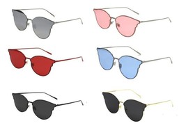 Womens Oversize Metal Frame Rim Cat Eye Diva Butterfly Sunglasses - £9.44 GBP