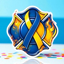 Firefighter Decal Down Syndrome Maltese Cross Flames V20 Window/Hardhat ... - $3.95+