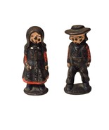 Vintage Cast Iron AMISH Mennonite BOY &amp; GIRL Children Figurines 2&quot; - £9.32 GBP