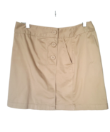 Liz Wear Skort Women&#39;s Size 8 Beige Button Front Cotton Spandex Blend Ac... - $15.84