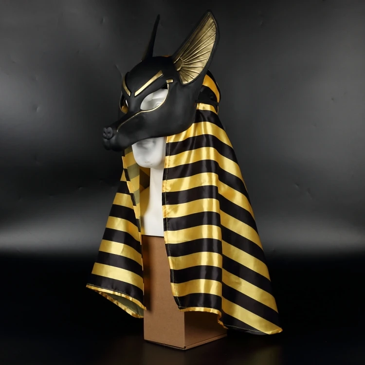 Play [Funny] Egyptian Anubis CosPlay Face Mask PVC Wolf Head A Costume Party pro - £35.97 GBP