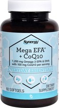 Vitacost Synergy Mega EFA + CoQ10-1200 mg Omega-3 EPA &amp; DHA with 100 mg CoQ10 p - £32.18 GBP