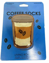 Living Royal Crew Socks Coffee Beans and Cup Novelty Fancy Brown One Size Unisex - £11.92 GBP