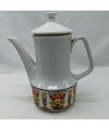 Vintage Floral Japanese Tea Coffee Lided Pitcher Made In Japan 8&quot; Height - $21.38