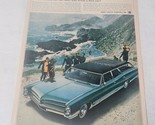 Wide Track Pontiac Print Ad Blue Bonneville Station Wagon 1966 - $8.98