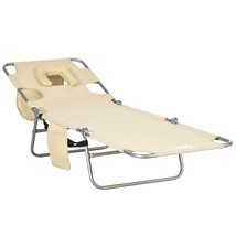 Outsunny Folding Adjustable Beach Lounge Chair w/ Face Hole &amp; Arm Slots - $1,875.57 MXN